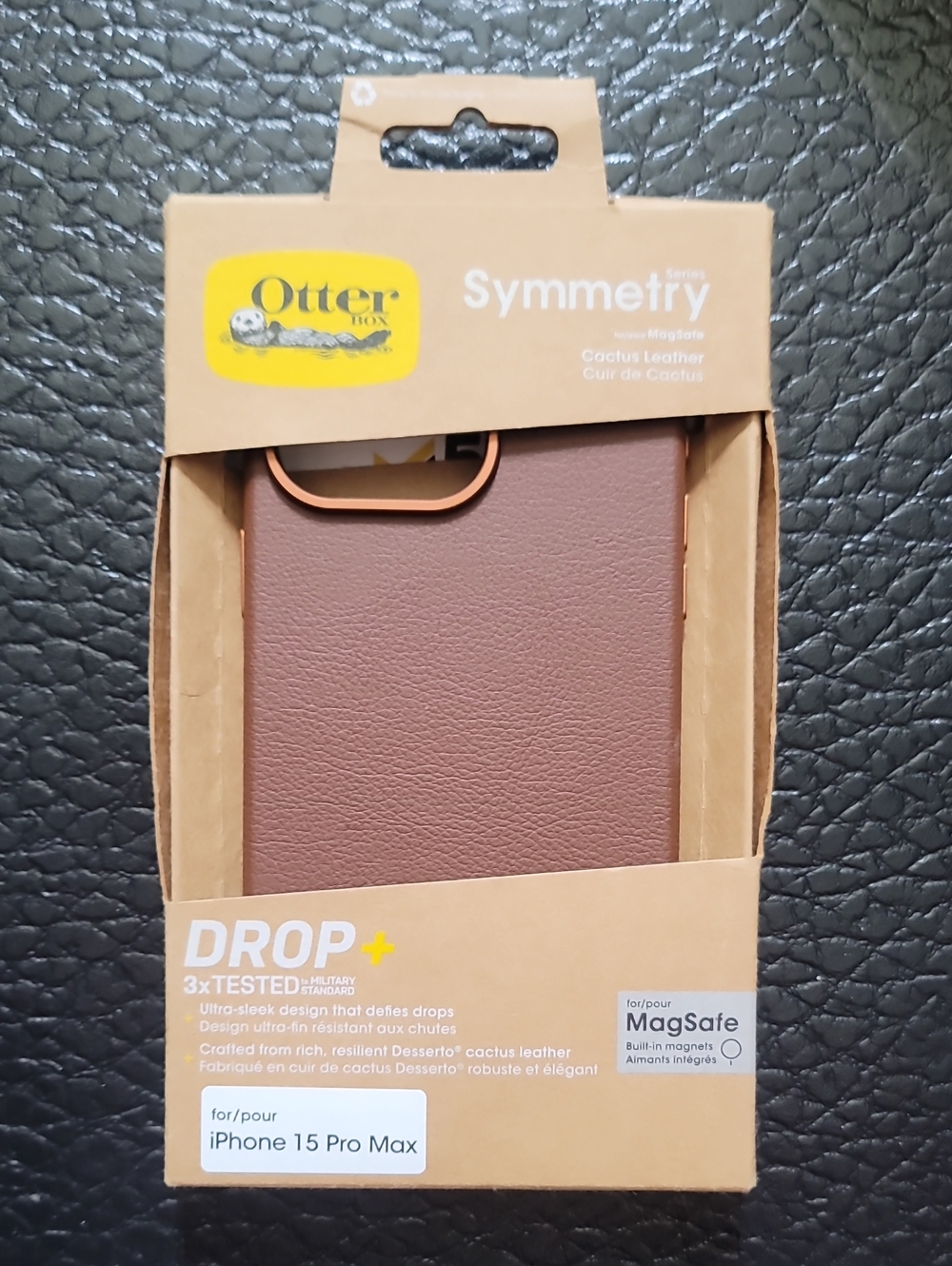 OtterBox Symmetry Cactus Brown Leather iPhone 15 Pro Max Case